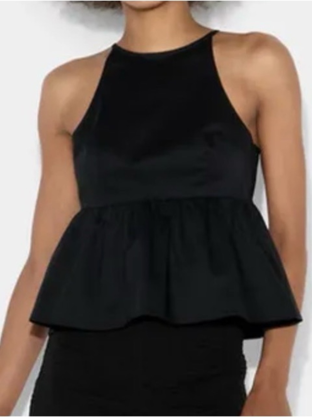 NWT Wild Fable, Sz M - Babydoll Halter High Neck Top, Black, Back Ties, Summer